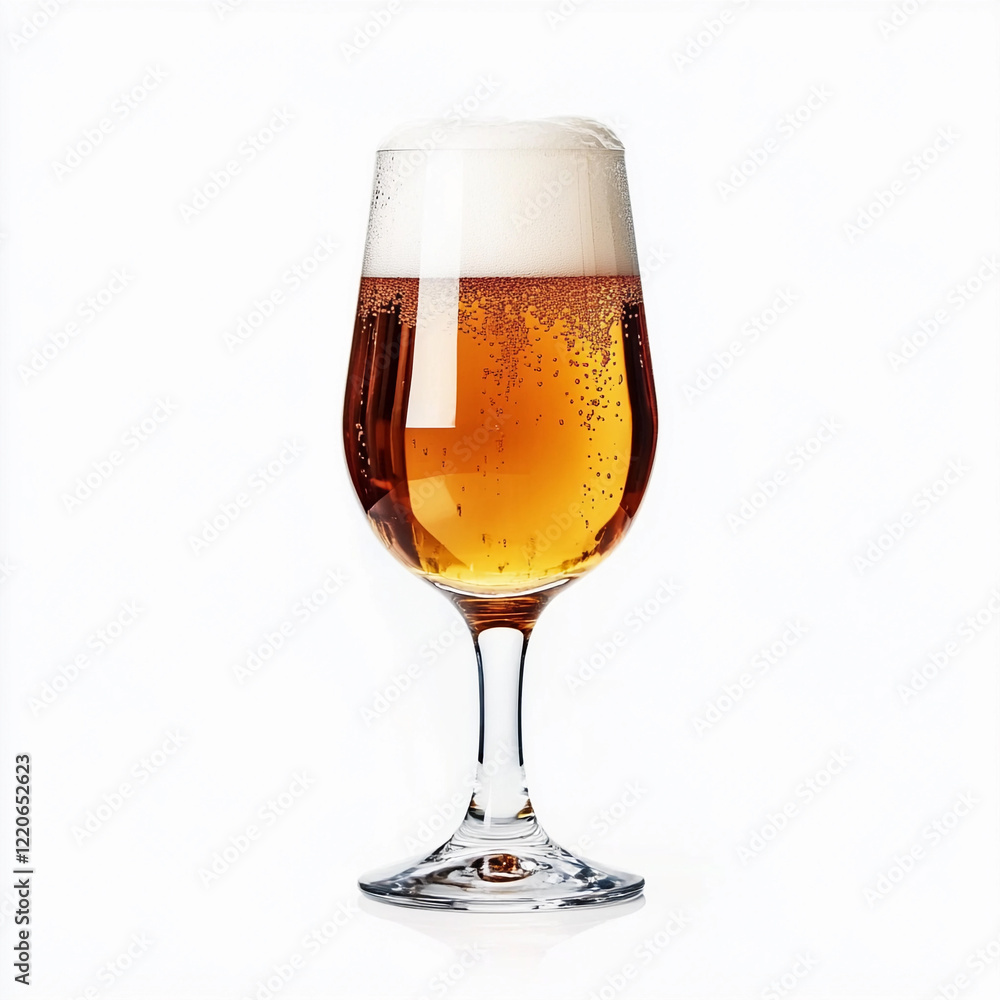 Enjoying a refreshing beer in a crystal glass Enjoying a refreshing beer in a crystal glass