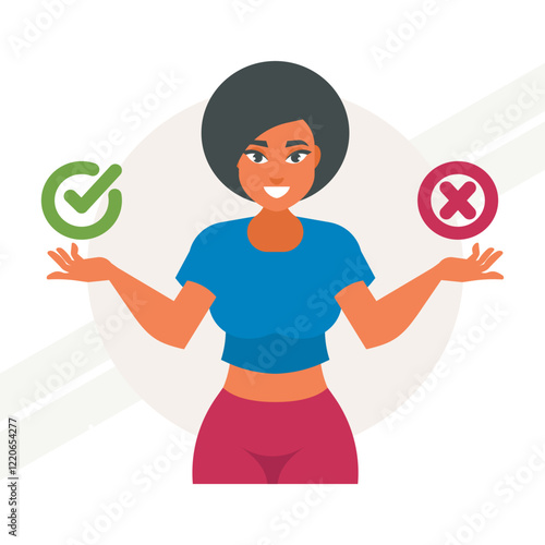 An illustration representing the concept of choosing a solution symbolizing decision-making