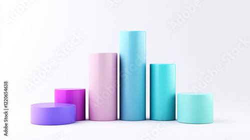 3D bar graph cylinders on light background, minimalist business analytics and data concept. Generative AI Free Download 3D bar graph cylinders on light background, minimalist business analytics and data concept. Generative AI - GFXLoad
