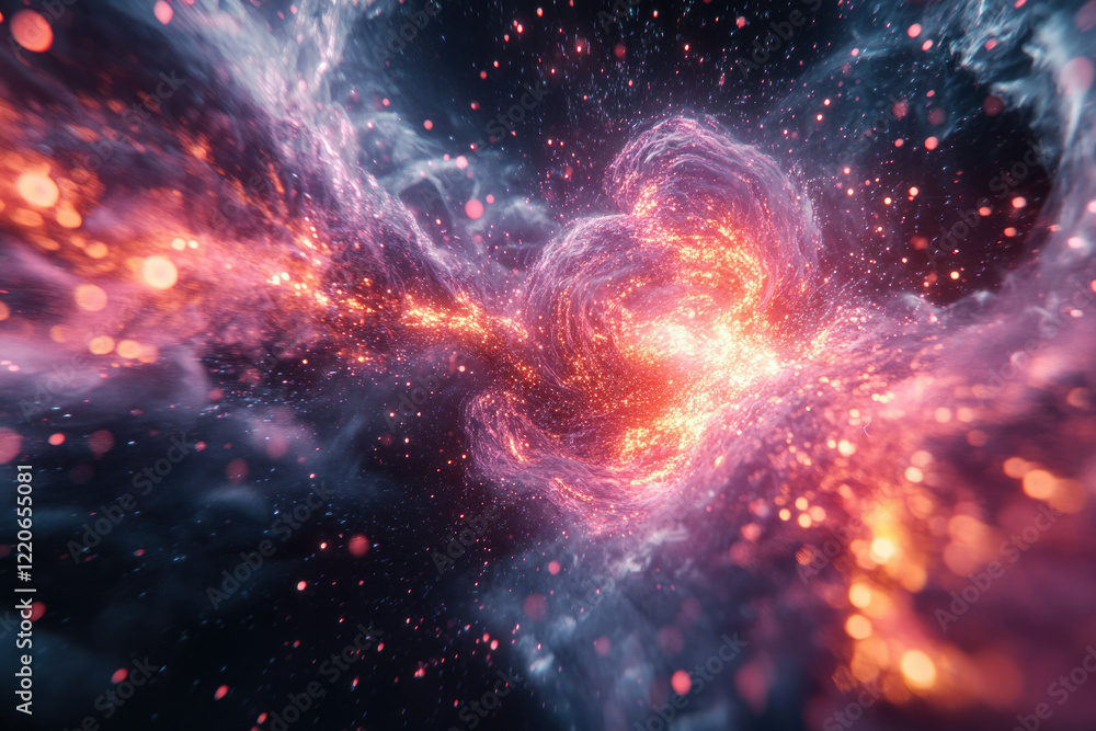 A vibrant cosmic swirl of fiery nebulae and glittering stardust, a breathtaking celestial dance. A vibrant cosmic swirl of fiery nebulae and glittering stardust, a breathtaking celestial dance.
