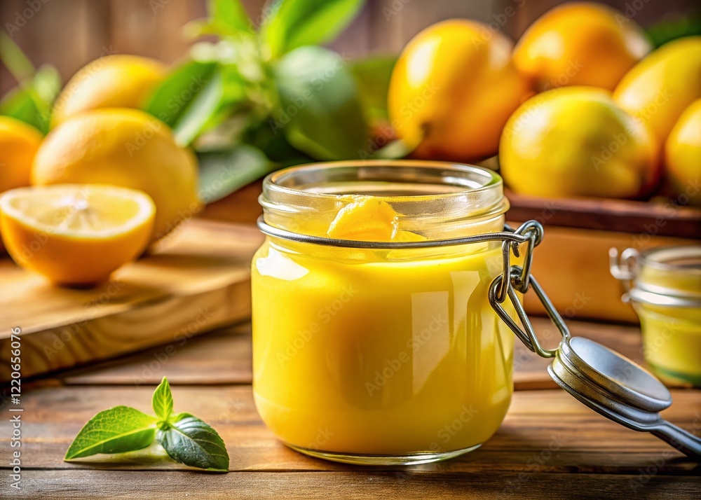 Creamy Homemade Lemon Curd, Close-up Shot with Shallow Depth of Field, High-Resolution Stock Photo Creamy Homemade Lemon Curd, Close-up Shot with Shallow Depth of Field, High-Resolution Stock Photo