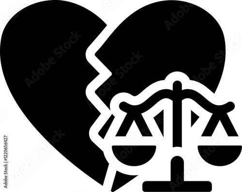 Divorce Glyph Icon