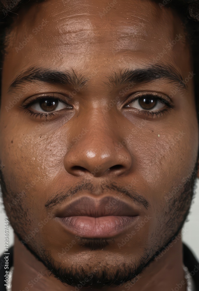 Obraz premium close-up onf ace of a black man, angry expression