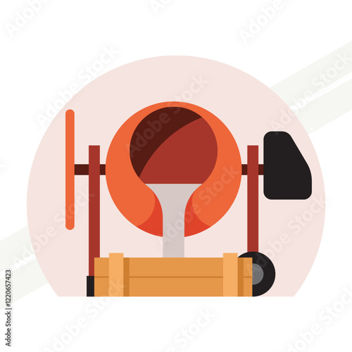 An illustration of a concrete mixer representing construction and building