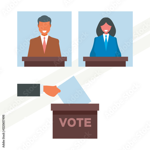 An illustration representing the concept of election symbolizing democracy and voting