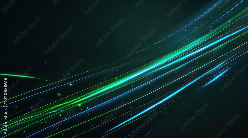 Abstract Green and Blue Lines Abstract Green and Blue Lines