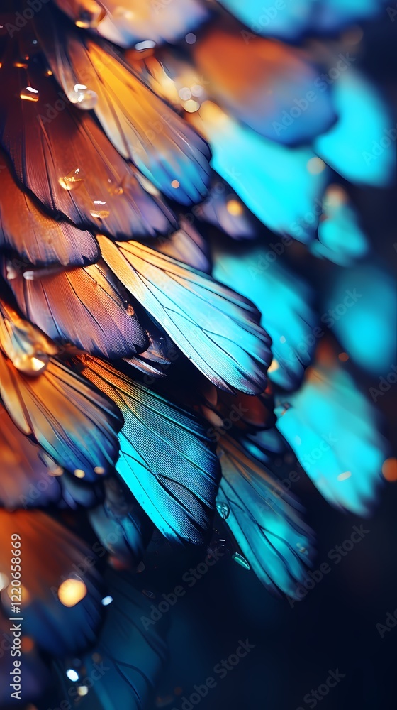 Obraz premium Color butterfly fairy wings texture poster background