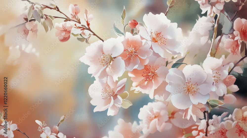Soft pastel blossoms in full bloom create serene and graceful atmosphere, with delicate petals and gentle hues evoking peaceful garden scene Soft pastel blossoms in full bloom create serene and graceful atmosphere, with delicate petals and gentle hues evoking peaceful garden scene
