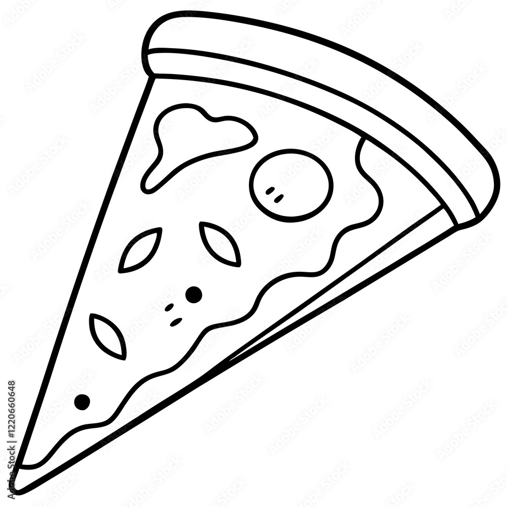 Geometric Pizza Slice Outline Design Geometric Pizza Slice Outline Design