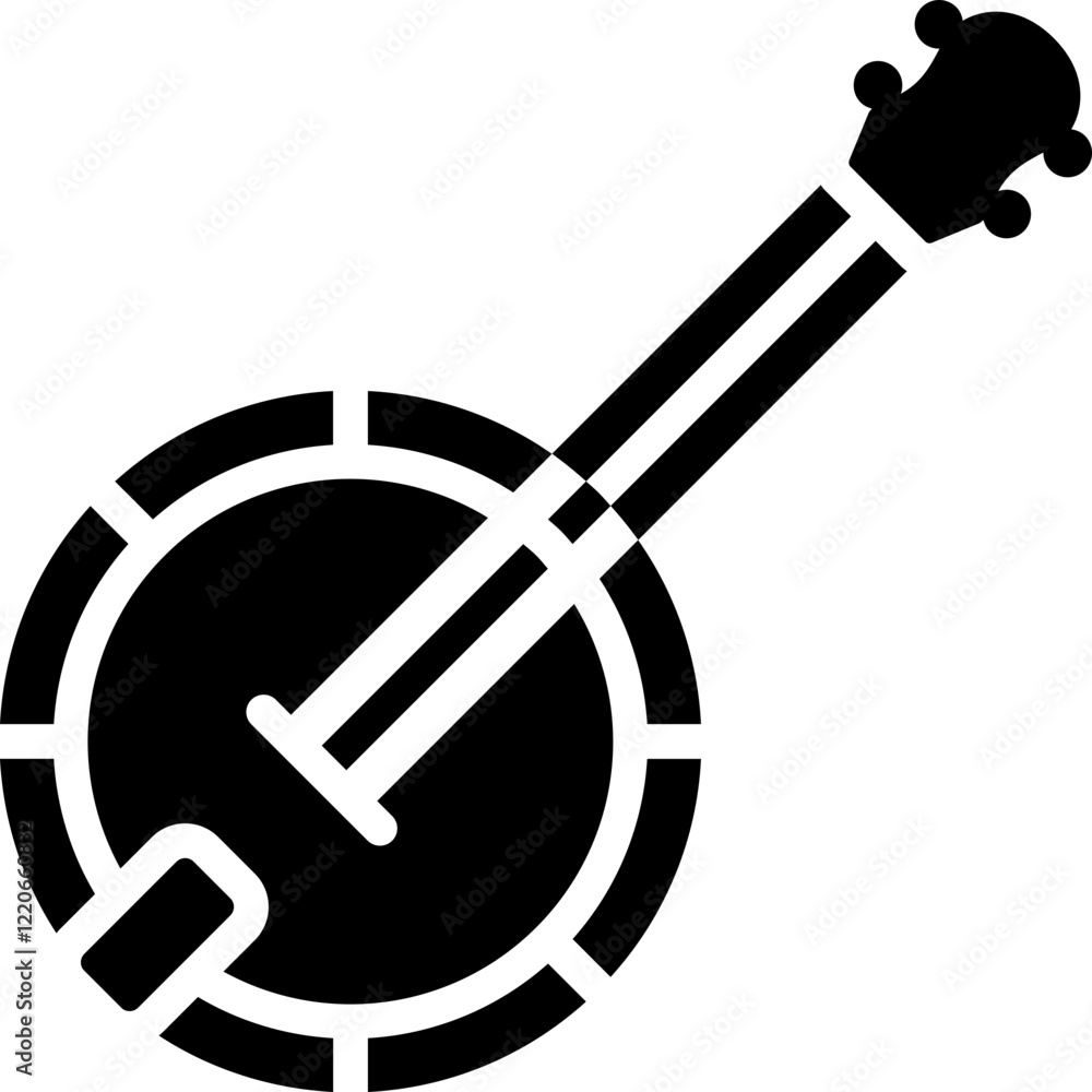 Banjo Glyph Icon Banjo Glyph Icon
