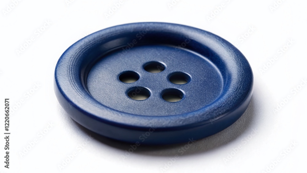 Dark Blue Button with Four Holes - High-Resolution Stock Photo Dark Blue Button with Four Holes - High-Resolution Stock Photo