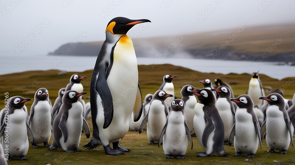 Fototapeta premium two penguins on the rocks