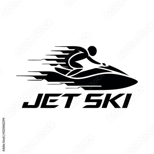 Flat jet ski Racing logo design vector illustration idea