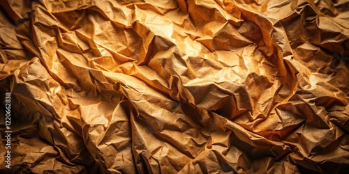 Wallpaper Mural Long exposure reveals crumpled brown paper's textured depths, a study in light and shadow. Torontodigital.ca