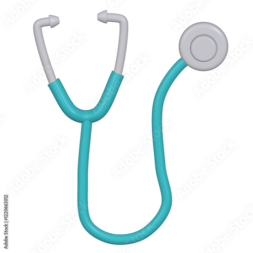 3d turquoise stethoscope Symbol concept of healthcare industry