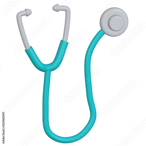 health checkup with stethoscope 3d illustration