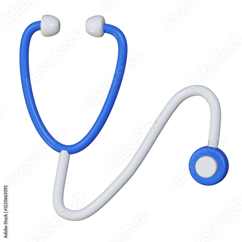 3D model of a stethoscope symbolizing healthcare and medicine
