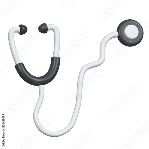 3d turquoise stethoscope icon. Render Illustration medical tool