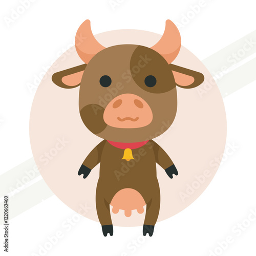 A cute cow representing farm life and innocence