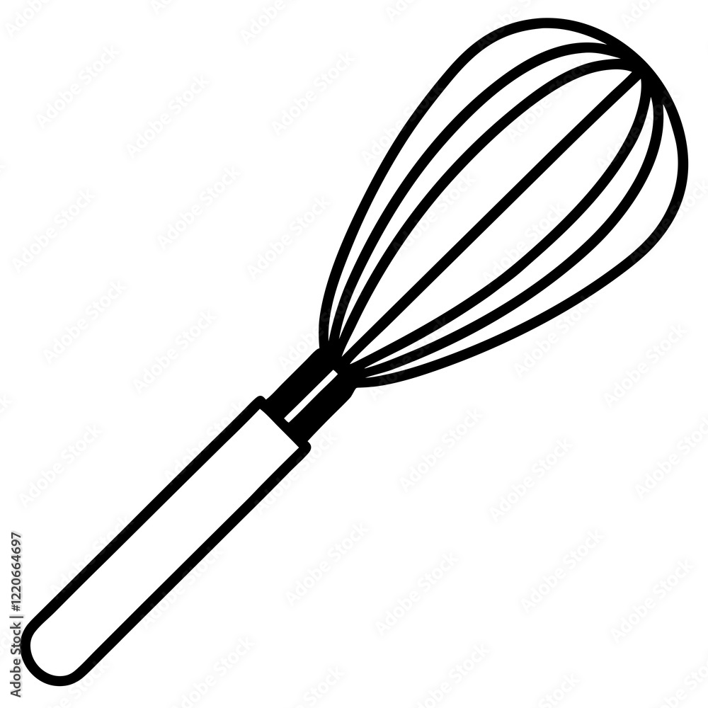 Hand-Drawn Whisk Line Art Vector Hand-Drawn Whisk Line Art Vector