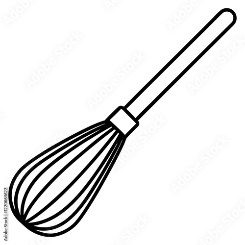 Hand-Drawn Whisk Line Art Vector