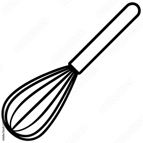 Hand-Drawn Whisk Line Art Vector