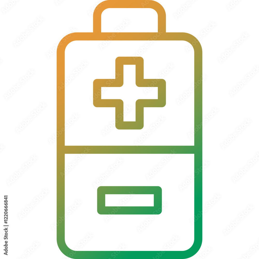Obraz premium battery cell gradient line icon