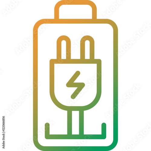 battery charge gradient line icon