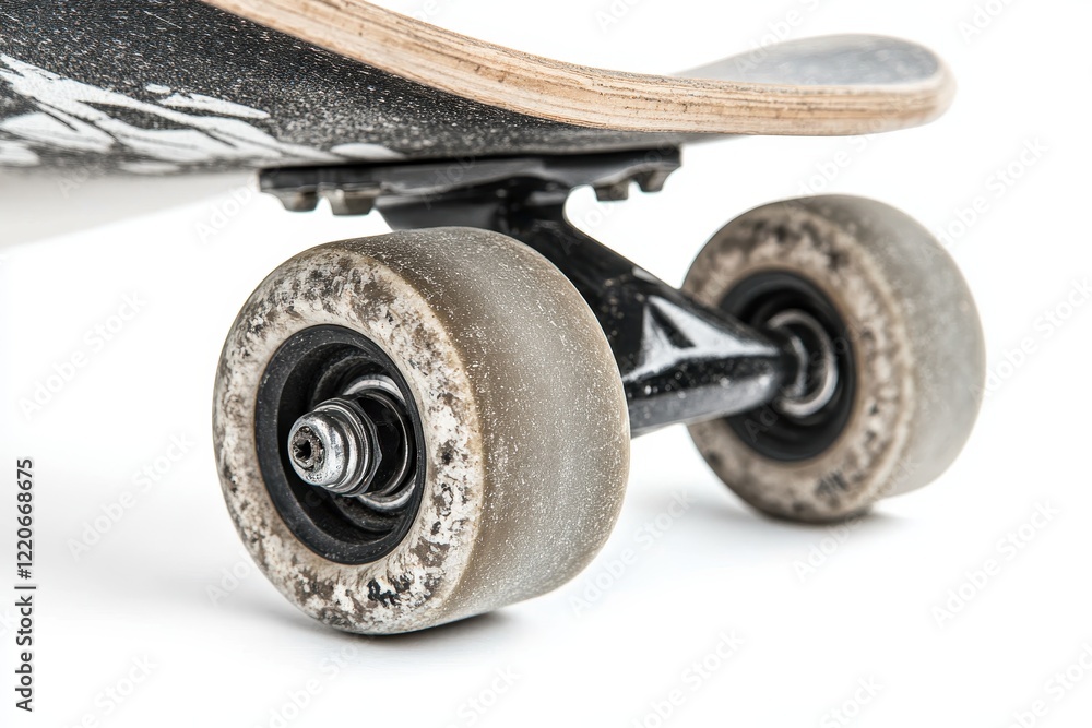 Naklejka premium Detached Skateboard Wheel on White Background