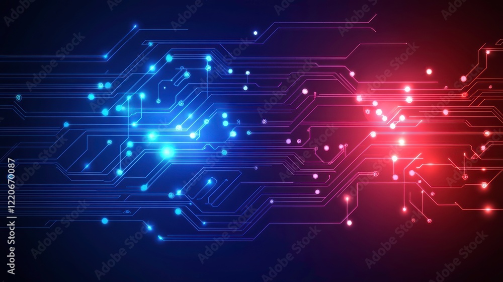 Obraz premium Futuristic Circuitry in 3D with Bright Lighting Effects