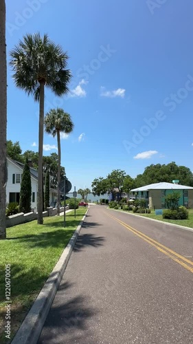 Wallpaper Mural Walking street in Mount Dora Florida, palms and view of Lake Dora Torontodigital.ca