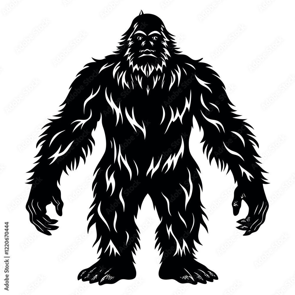 Obraz premium black and white bear silhouette on White Background 