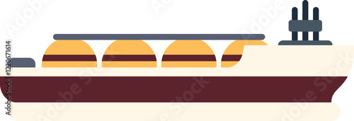 Lng tanker ship sailing on water and transporting liquefied natural gas across ocean