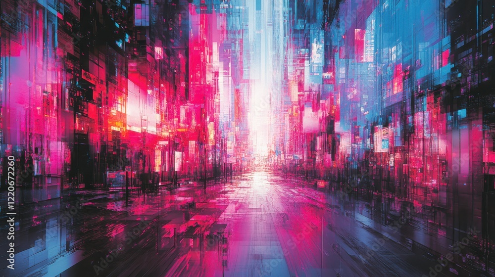 Glowing Cityscapes at Twilight with Dramatic Effects Glowing Cityscapes at Twilight with Dramatic Effects