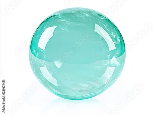 Wallpaper Mural Ethereal Aqua Bubble with Cinematic 3D Spherical Effect on Isolated White Background Torontodigital.ca
