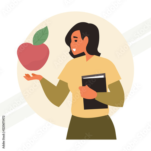 An illustration representing the concept of education symbolizing learning and knowledge