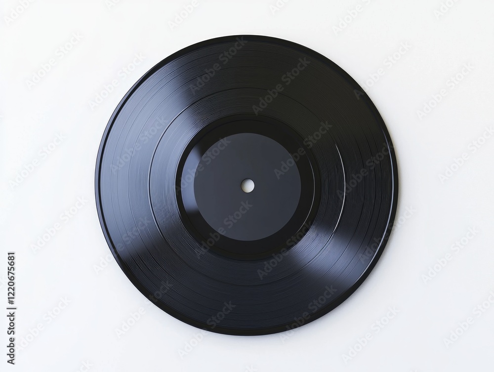 Fototapeta premium Retro Vinyl Record Design Element with Cinematic Appeal on White Background