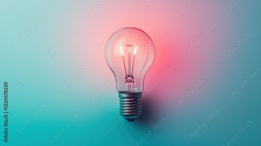 Upright Lightbulb with Soft Gradient Background Upright Lightbulb with Soft Gradient Background