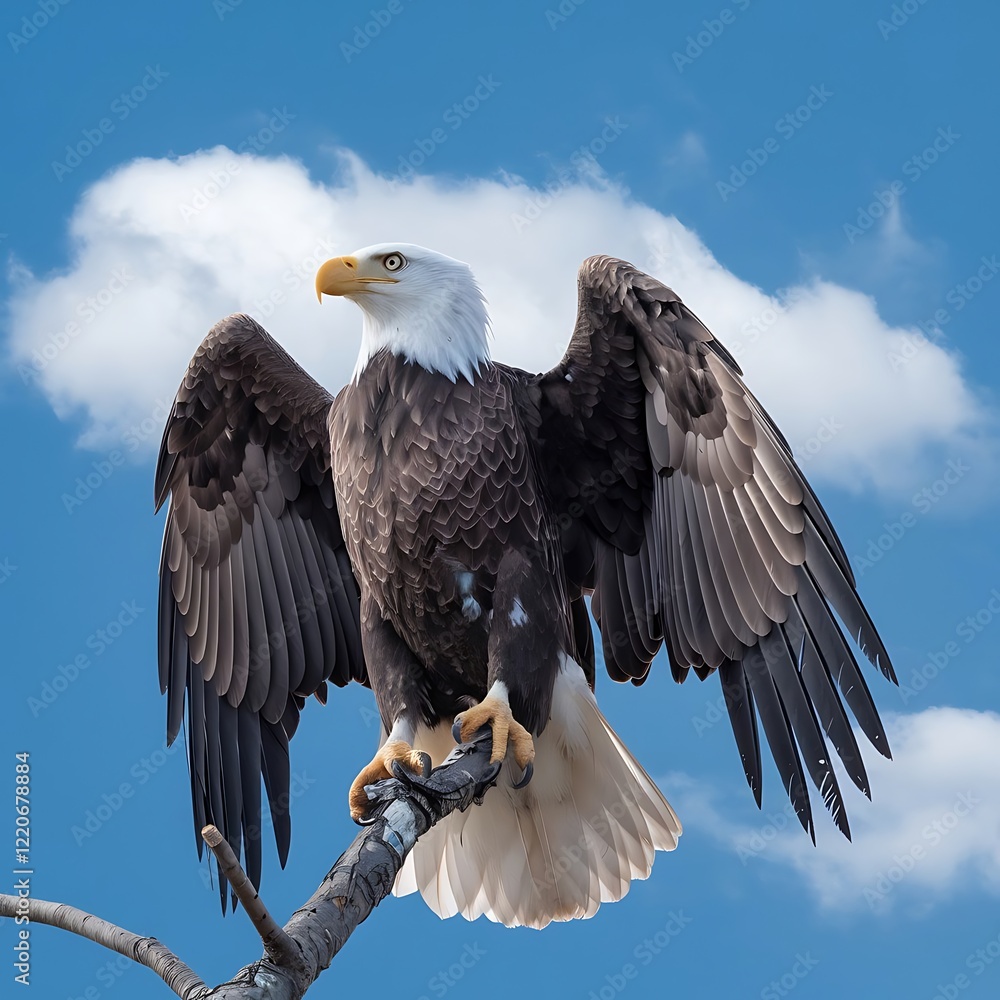 Obraz premium american bald eagle in flight
