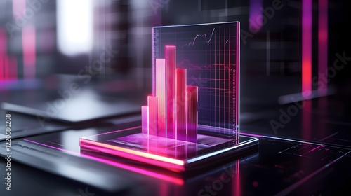 AI Powered Business Dashboard with Glowing Real Time Data Visualization