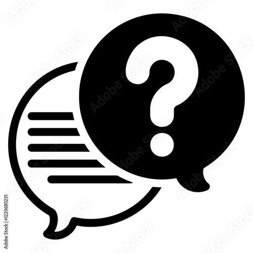 Question and answer glyph icon