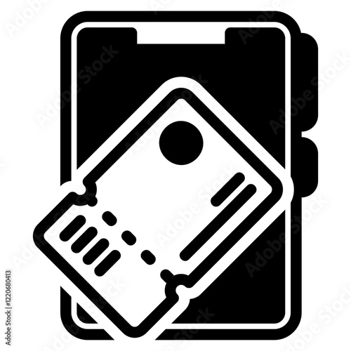 Electronic ticket glyph icon photo