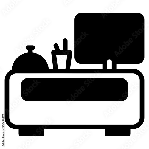 Front desk glyph icon