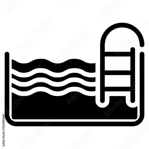 Swimming pool glyph icon