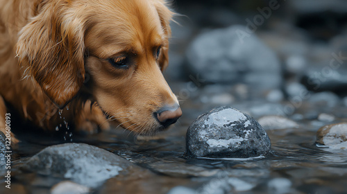 Obraz na płótnie irish setter sniffing rock