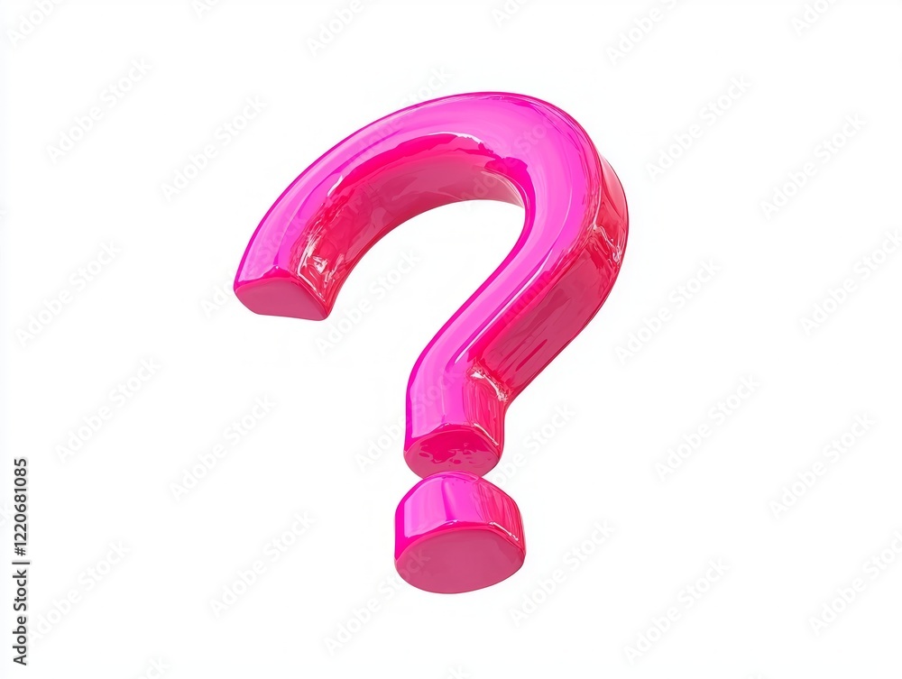 Minimal Hot Pink Question Mark with Thick Stroke on Isolated White Background - Cinematic Ultra-Detailed Full Shot Minimal Hot Pink Question Mark with Thick Stroke on Isolated White Background - Cinematic Ultra-Detailed Full Shot
