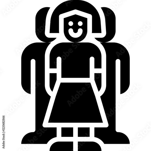 woman leader solid icon