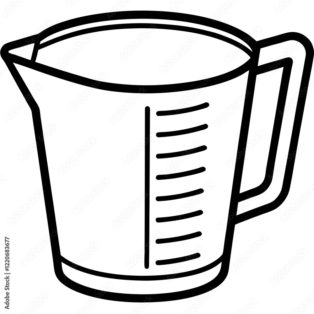 Minimalist Measuring Cup Line Art Illustration Minimalist Measuring Cup Line Art Illustration