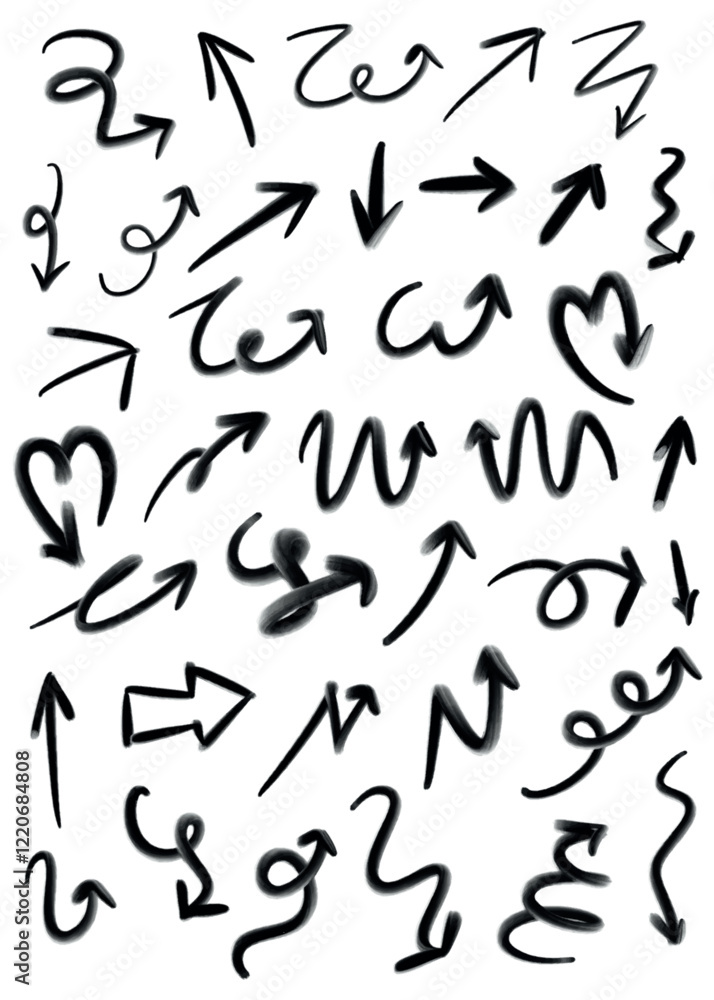 arrows collection. balck stroke isolated on white arrows collection. balck stroke isolated on white