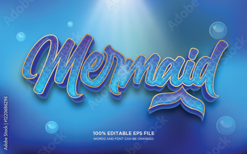 Mermaid 3D editable text style effect	
